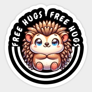 Cuddly Hedgehog: Free Hugs and Smiles for All Sticker